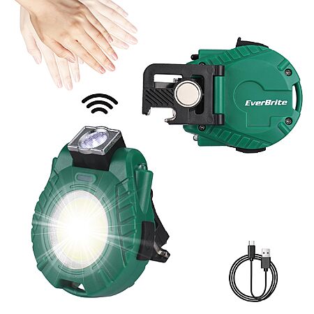 EverBrite COB Mini Rechargeable Magnetic Keychain Light w/ Sensor Mode & 6-Modes (Green) $3.99 + Free Shipping w/ Prime or on $35+