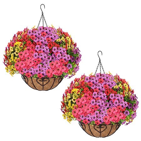 2-Pack LetuoClips 13 Artificial Faux Silk Eucalyptus Flowers w/ Hanging Baskets $22.99 + Free Shipping w/ Prime or on $35+