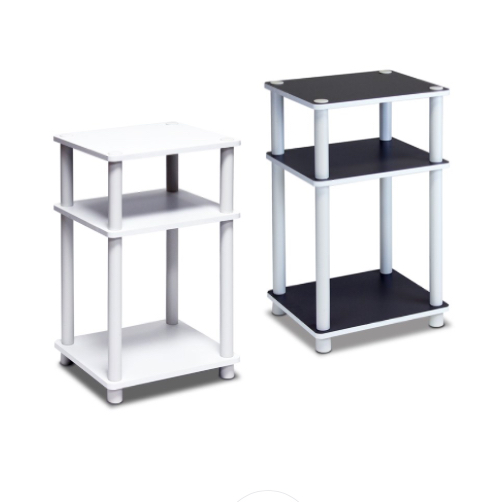 Furinno Just 3 Tier End Table 2 Pack White Espresso For 20