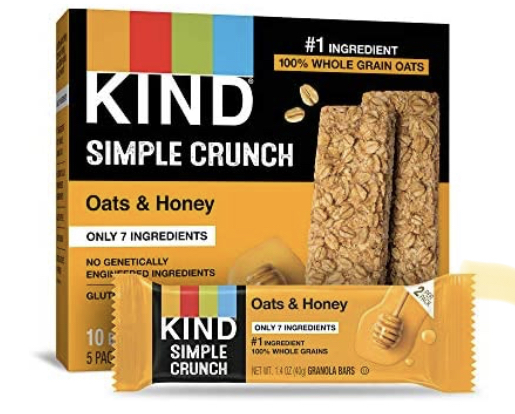 1.4 Ounce (Pack of 40) KIND Simple Crunch Bars, Oats & Honey for $13.32 with S&S