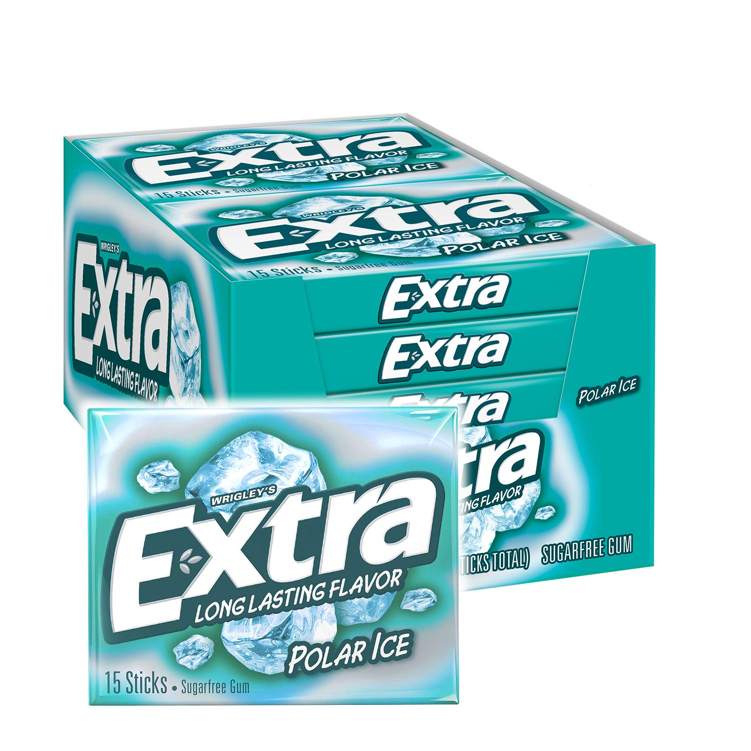 EXTRA Gum Polar Ice Sugarfree Gum, 15 Sticks (Pack of 10) $6.37