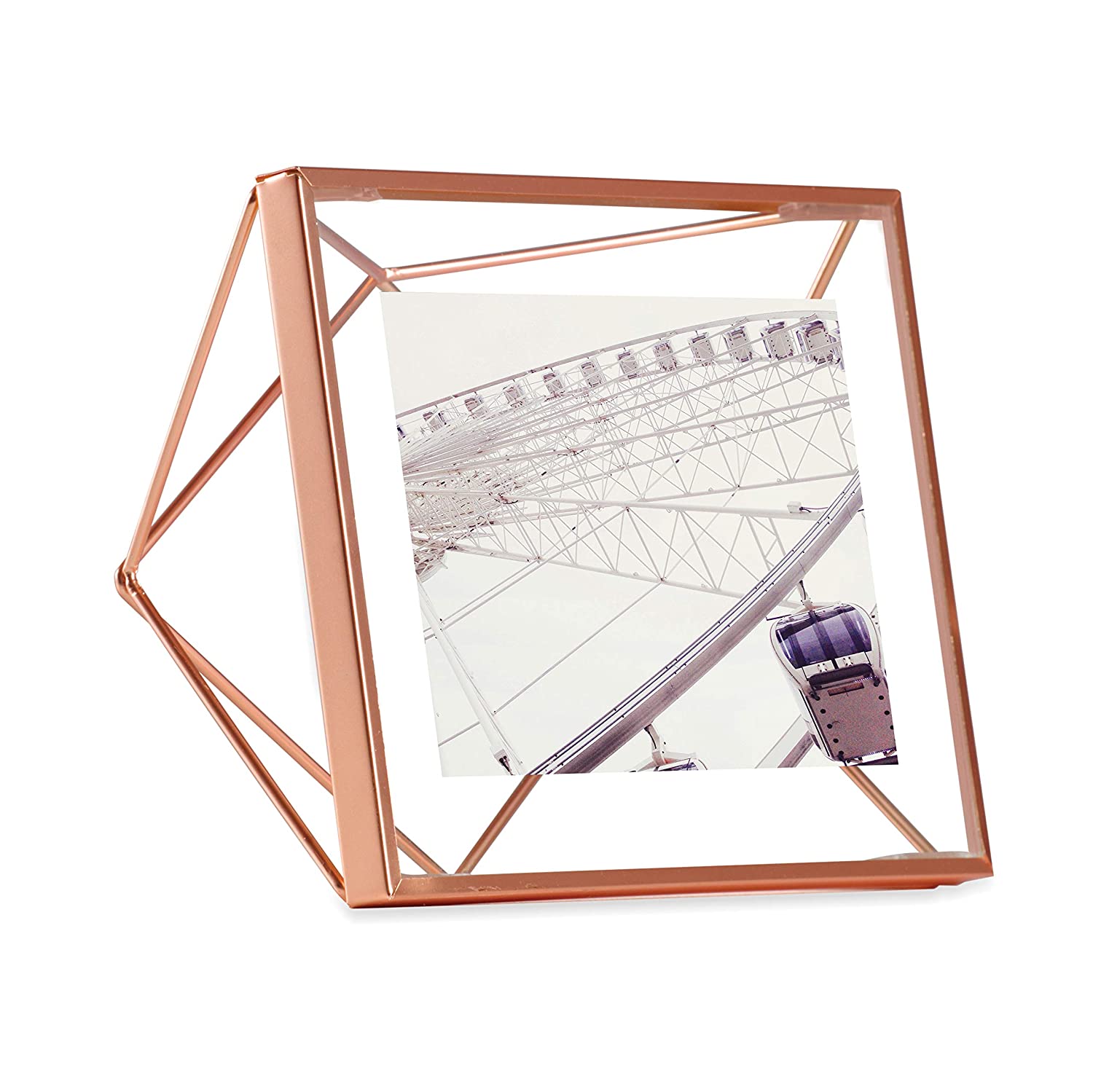 Umbra Prisma Picture Frame, 4x4 Photo Display for Desk or Wall, Copper $6.96