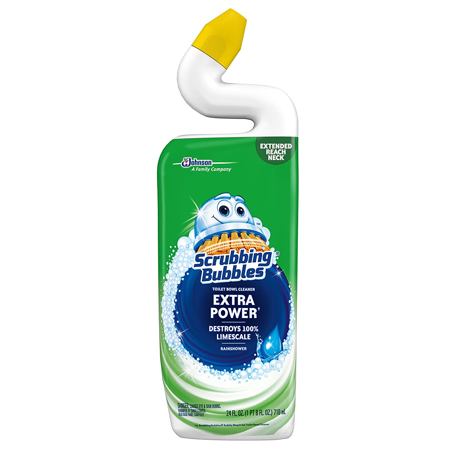 Scrubbing Bubbles Toilet Bowl Cleaner and Power Stain Destroyer, Removes Limescale, Hard Water, and Stains. Extended Neck to ensure Freshness, Rainshower Scent, 24 oz $1.79
