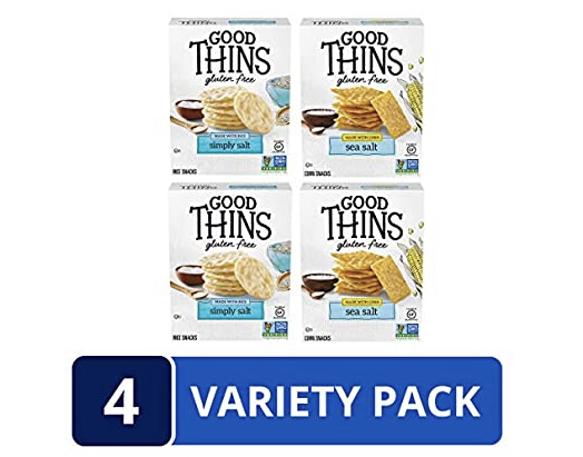 Good Thins Gluten Free Rice & Corn Crackers Variety Pack, 4 Boxes $9.19