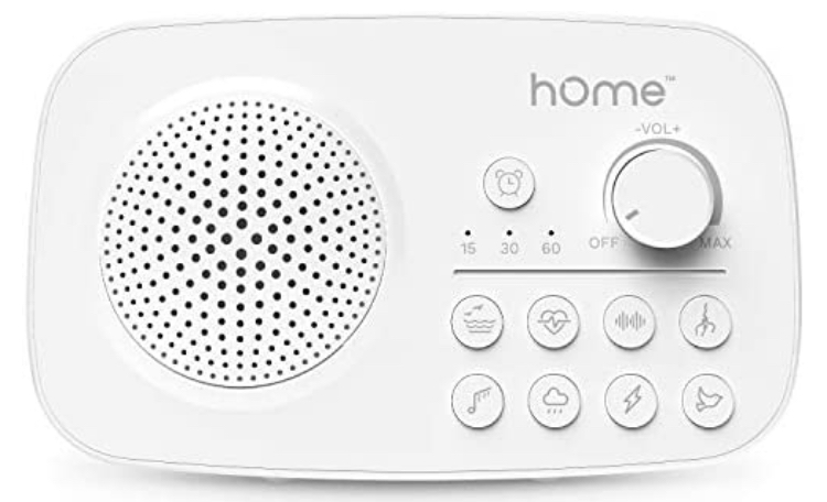 hOmeLabs White Noise Sound Machine - 8 Soothing Sounds, Timer with Auto-Off, Rechargeable Battery and AC Adapter $6.99