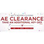 Additional 40% off American Eagle ae.com clearance + stackable 15% off code + fs