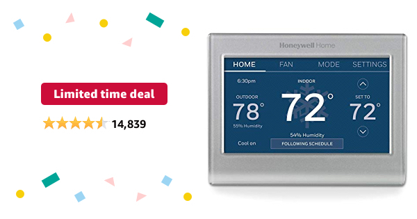 Amazon $99.99 Limited-time deal: Honeywell  RTH9585WF Wi-Fi Smart Color Thermostat, 7 Day Programmable, Touch Screen