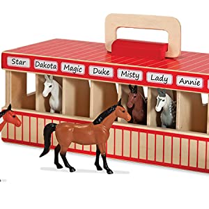 Amazon Melissa Doug Take Along Show Horse Stable Play Set 15.59