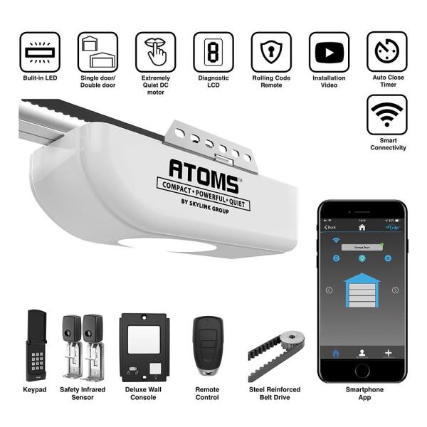 Skylink 1 2 Hpf Garage Door Opener With Quiet Dc Motor Belt Drive With Wi Fi Homedepot 130 Fs
