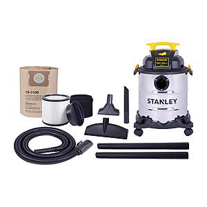 Stanley 6 Gallon Wet/Dry Vacuum 5.0- Peak HP Stainless Steel $55.98