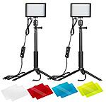 Neewer 2-Pack Dimmable 5600K USB LED Video Light with Adjustable Tripod Stand and Color Filters $23.99 YMMV