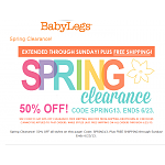 Babylegs Clearance Sale -- 50% off all clearance items, plus FREE Shipping w/ no min. order