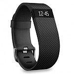 Refurbished Fitbit charge HR Heart Rate + Activity Wristband w/PurePulse Heart Rate Track in (Large) Black