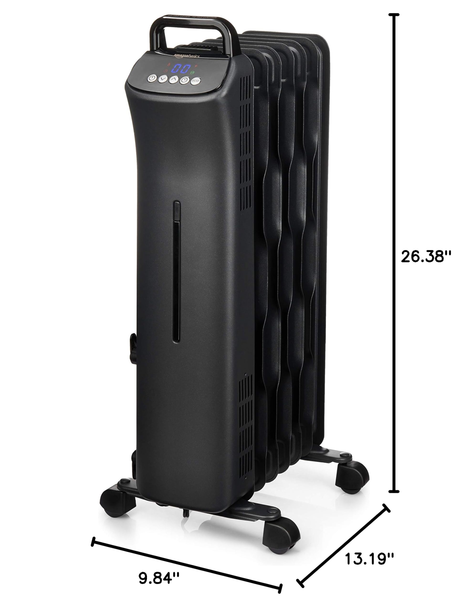 Amazon Basics Portable Digital Radiator Heater with 7 Wavy Fins and Remote Control, Black, 1500W, $30-31 Used AWD $31