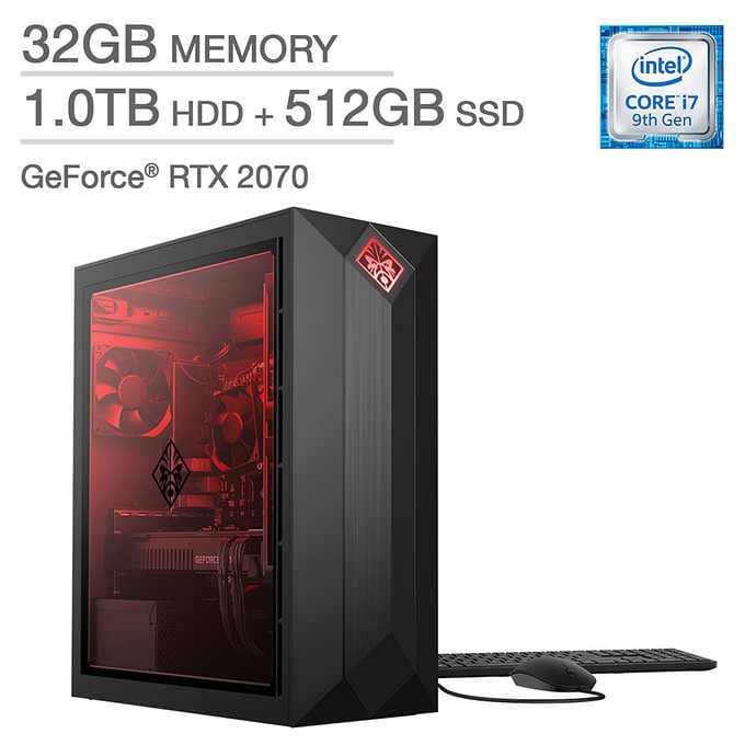 HP Omen Obelisk Desktop: Intel Core i7-9700, 32GB DDR4, 512GB SSD + 1TB HDD, RTX 2070, Win 10 $1399.99 + Shipping @ Costco