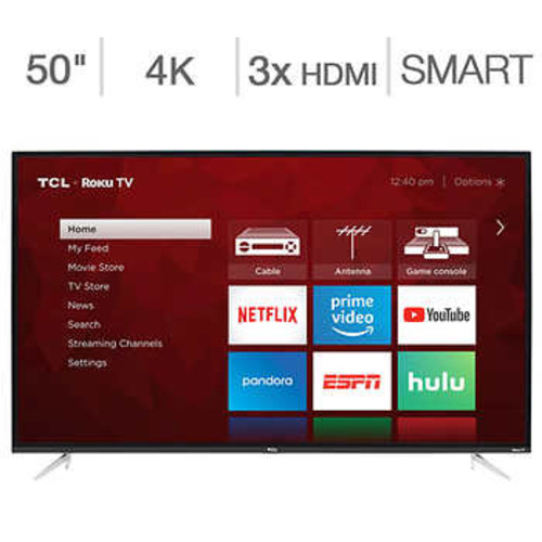 Costco Members 50 Tcl 50s423 4 Series 4k Uhd Hdr Roku Smart Led Hdtv 244 99 Free Shipping