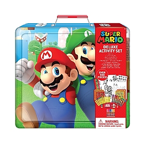 Nintendo Super Mario Deluxe Activity Art Set w/ Metal Carrying Case $6.97