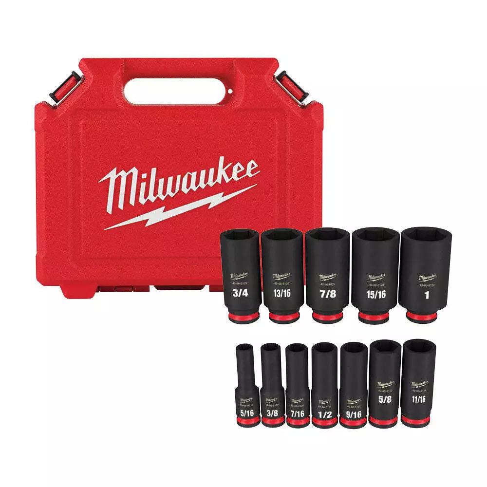 Milwaukee 49-66-7006 SHOCKWAVE 3/8" Drive SAE 6 Point Socket Set - 12PC $55.98