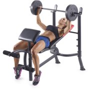 Weider Pro 265 Standard Bench With 80 Lb Vinyl Weight Set 79 99