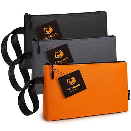 3 Pack Foxrino Heavy Duty Small Tool Pouch Bags with YKK Zippers for Tools/Organization/Travel $6.99