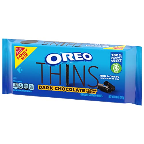 OREO Thins Dark Chocolate Creme Sandwich Cookies, Family Size 13.1 oz, 12 Packs $40.02 S&S Amazon