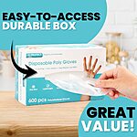 Keppi Plastic BPA &amp; Latex Free, Food Safe Disposable Gloves 600pcs $3.99 S&amp;S Amazon