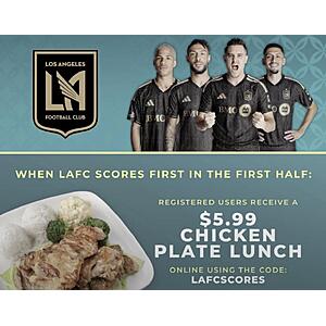 Ono Hawaiian BBQ (Los Angeles/Orange County Area) Chicken Plate Lunch $5.99 + Free Pickup 09/10/2026 Only