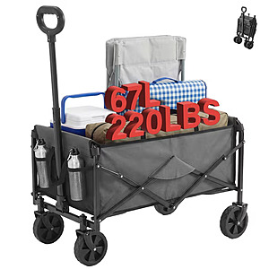 Gianna Collapsible Folding Wagon, Heavy Large Capacity Garden Wagon (67L, 220lb) - $26.99 @ Walmart