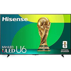 Hisense 55" Class U6 Series Mini-LED QLED UHD 4K HDR Smart Fire TV - $399.99 @ Best Buy
