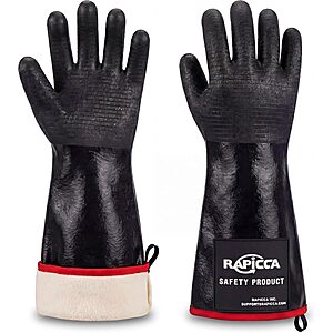 RAPICCA BBQ Grill Gloves, 700°F Heat Resistant Neoprene, 14 in XL - $18.99 @ Amazon