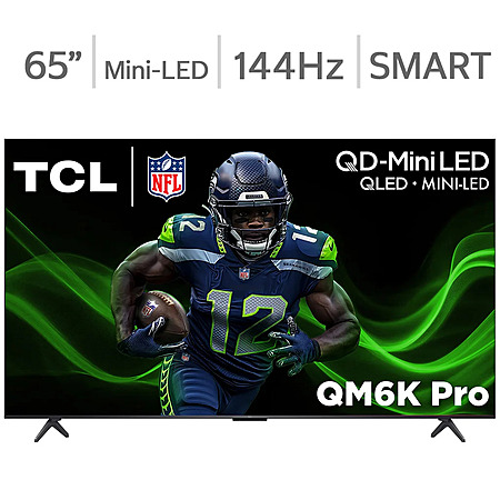 65" TCL Class QM6K Pro Series 4K UHD HDR QD Mini LED Smart TV with Google TV w/ 5 Years Total Protection - $529.99 @ Costco