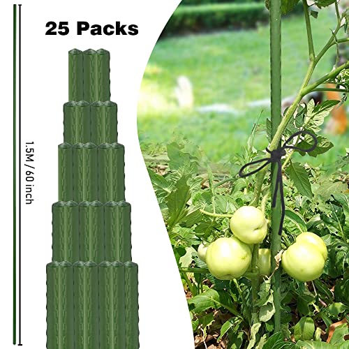 25 Pack Steel Plant Garden Tomato Stakes, 60" $22.95 (with Prime coupon)