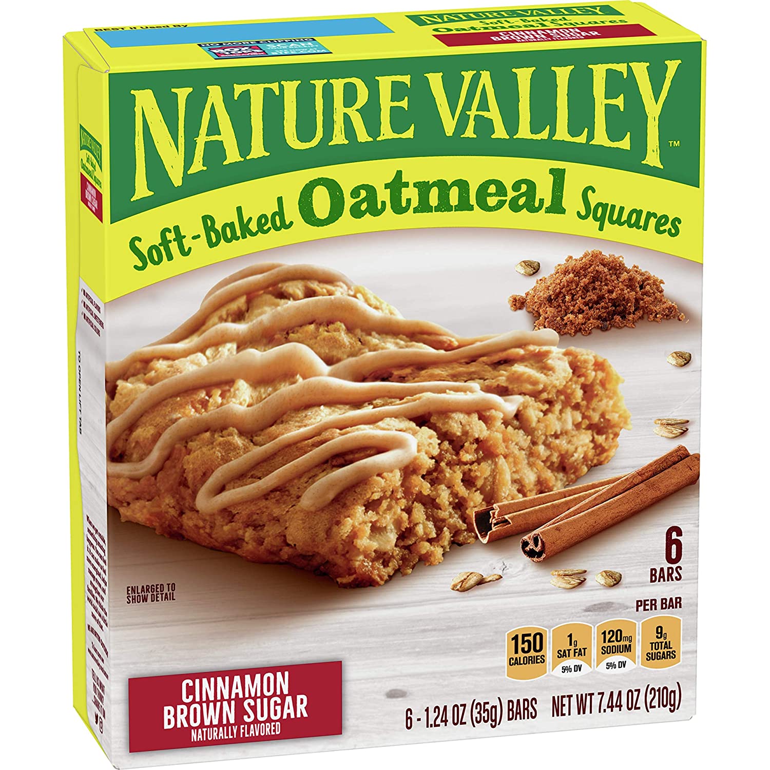 Nature Valley Soft-Baked Oatmeal Squares, Cinnamon Brown Sugar (Pack of 6) $1.41 or less + FS w/ S&S