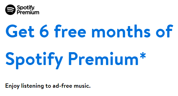Walmart+ Members: 6-Month Spotify Premium Trial (New Users): FREE