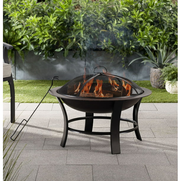 Mainstays 26" Metal Round Outdoor Wood-Burning Fire Pit $14 + FS w/ W+