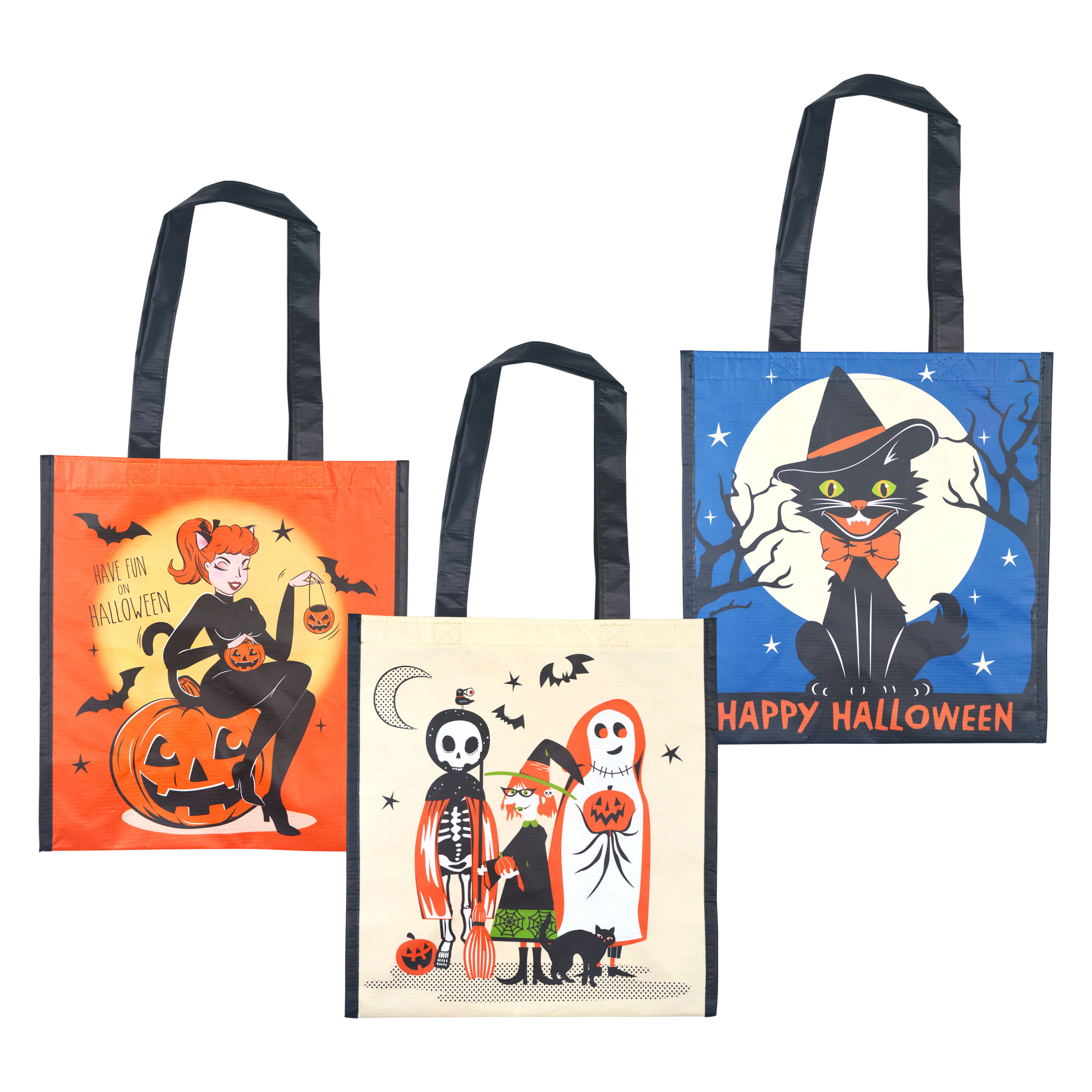 (3-Pack) Heavy duty, durable, Water Resistant Halloween Eco Treat / Grocery Bags $2.07 + FS w/ W+