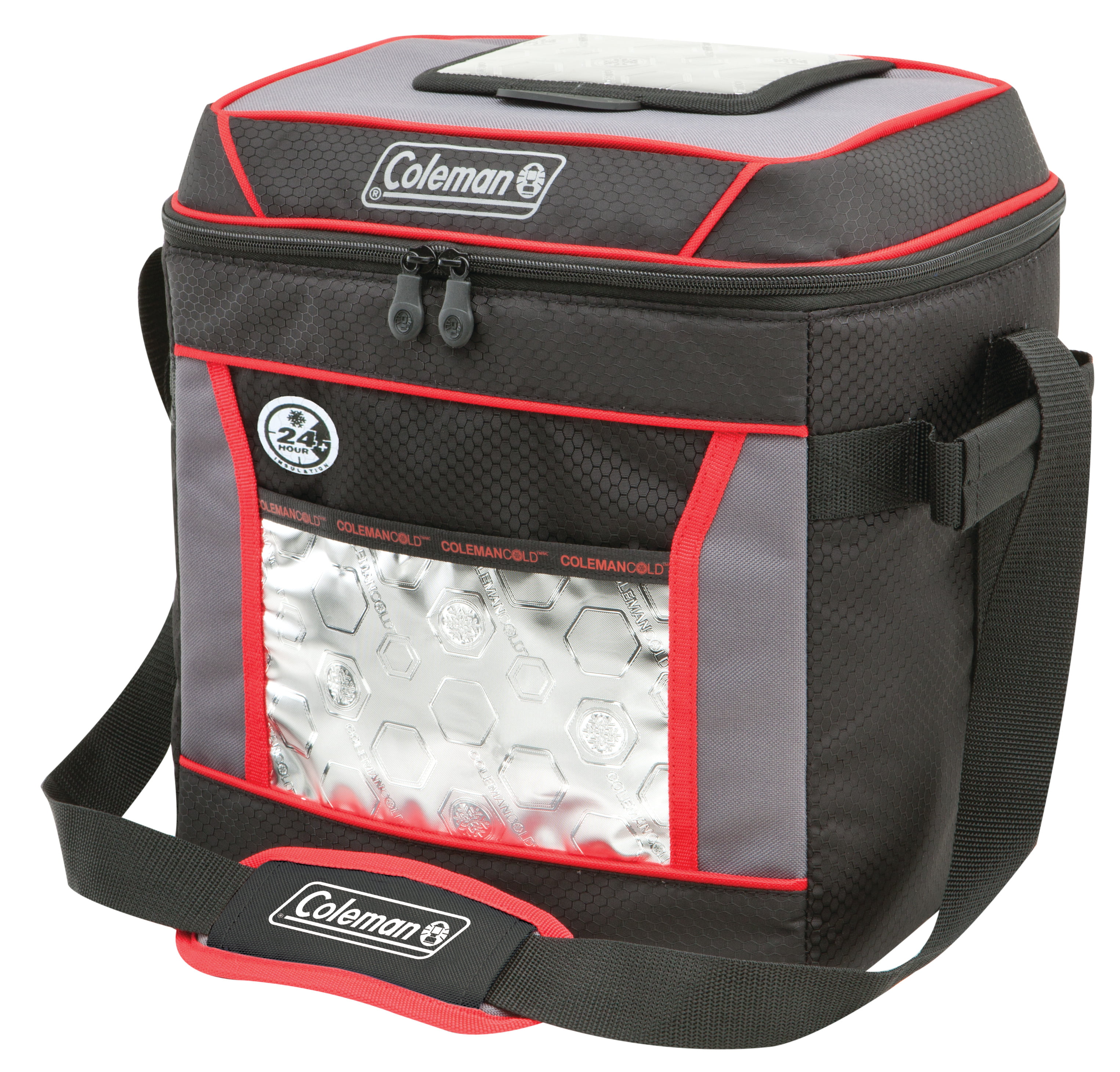 Coleman® 30-Can 24-Hour Soft Cooler Bag, Black & Red $15 + FS w/ W+