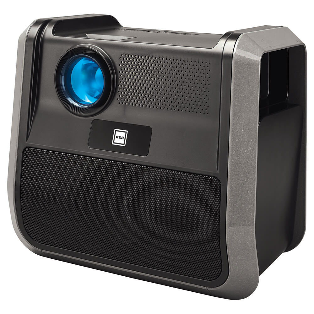 RCA RPJ060 Projector 150" Portable 1080p LED/LCD | Rechargeable Battery | Built-in Handles and Speaker - Black/Gray $30 + FS w/ W+