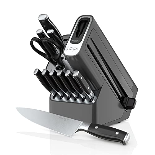 Ninja K32012 Foodi NeverDull Premium Knife System, 12 Piece Knife Block Set with Built-in Sharpener, German Stainless Steel Knives, Black $110 + Free Shipping