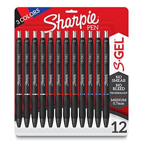 (12-Pack) SHARPIE S-Gel, Gel Pens, Medium Point (0.7mm), Assorted Colors $7.99 + FS w/ Prime