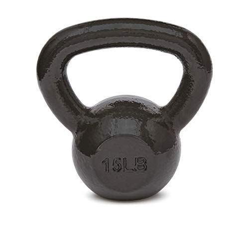 Amazon Basics Cast Iron Kettlebell with Enamel Finish, Black 35Pound
