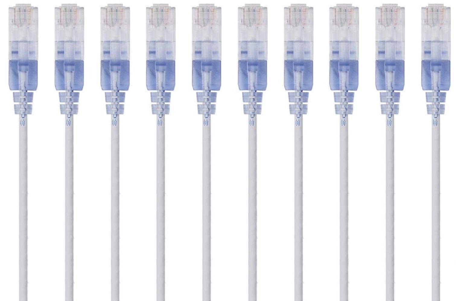 (10-Pack) Monoprice SlimRun Cat6A Ethernet Patch Cable 3 Feet, White $6.59 + FS w/ Prime