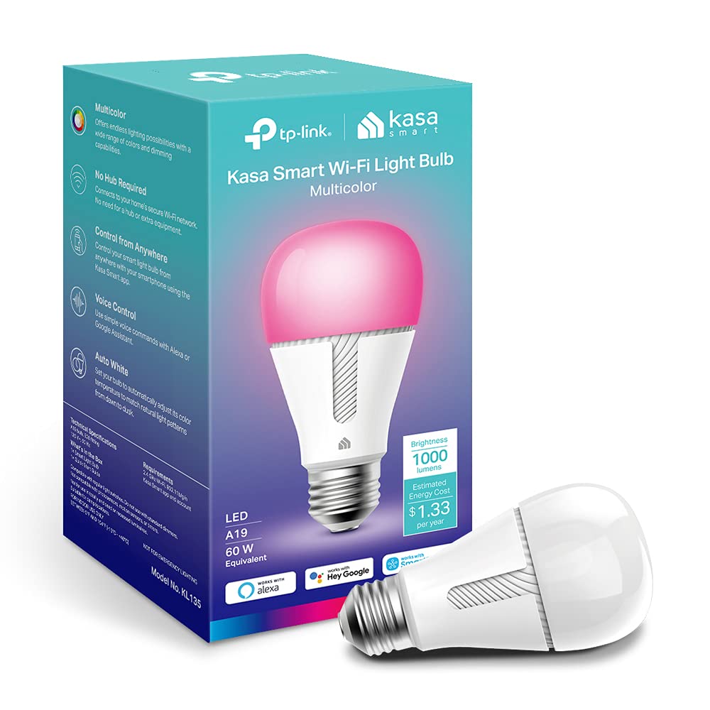 Used/Like New Condition: Kasa KL135 60W Smart WiFi Dimmable Color Light Bulb $7.10 & More