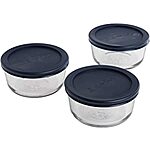 3-Pack Anchor Hocking 2-Cup Round Glass Food Storage Containers w/ Lids $6.35