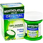 Mentholatum Original Topical Analgesic Ointment Rub, 1 oz $1.74 + Free Pickup