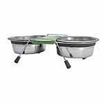 Loving Pets Silent Double Diner Stainless Steel Pet Bowl $2.04 FS w/ Prime