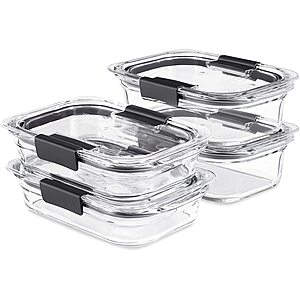 6-Piece Rubbermaid Brilliance Glass Food Storage Containers (2x 3.2-Cup + 8- Cup)