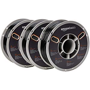AmazonBasics TPU 3D Printer Filament, 1.75mm, Black, 1 kg Spool, 3 Spools $39.99 FS w/ Prime