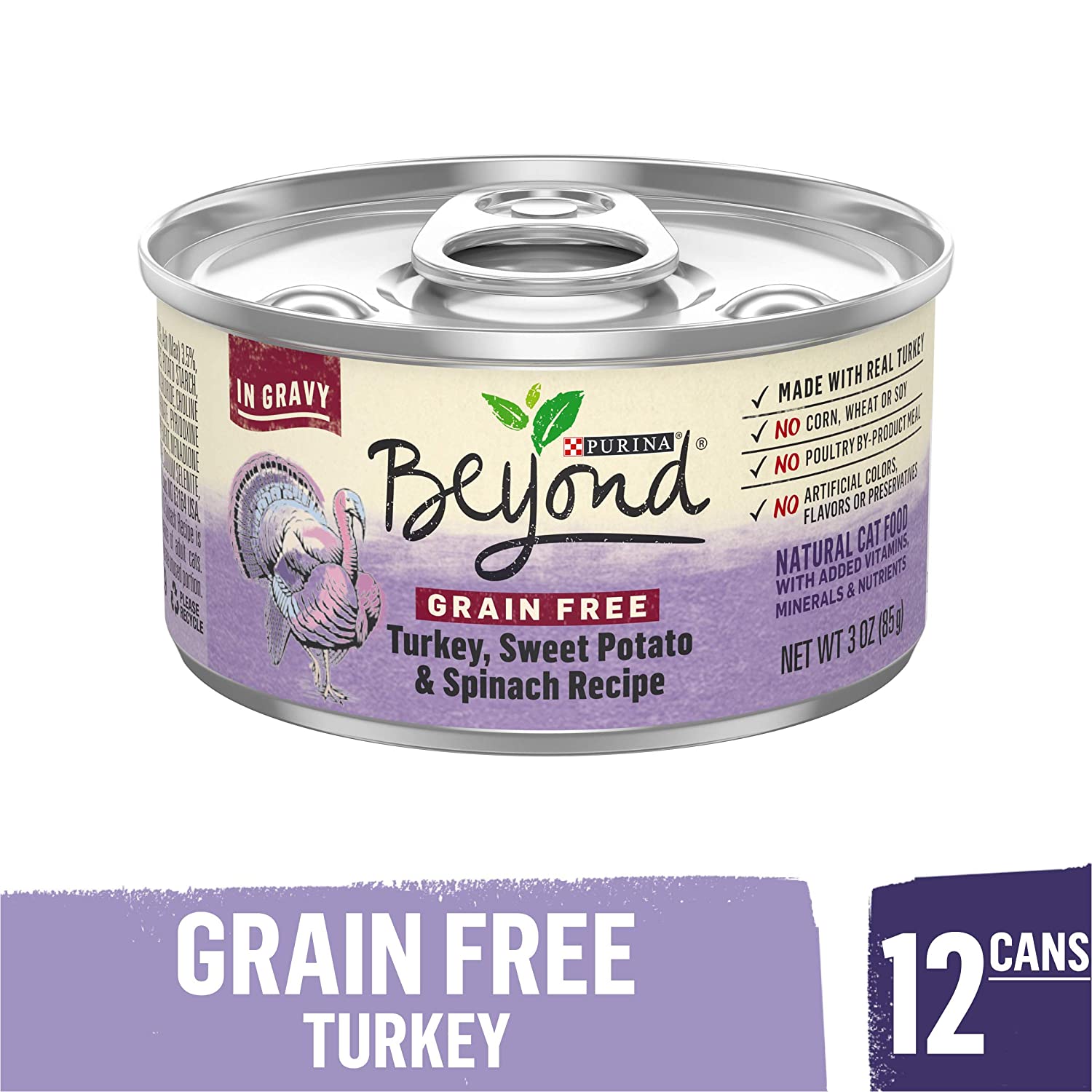 12 Pk 3oz Purina Beyond Grain Free Wet Cat Food Turkey Sweet