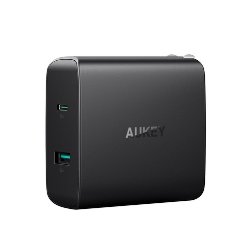 AUKEY USB-C Charger with 56.5W 2-Port Fast Wall Charger, 46W USB-C Power Delivery + USB-A $17.50 FS w/ Prime